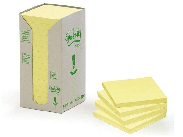 POST-IT TORRE 16 BLOC 76X76 AMARILLO REC 654-1T