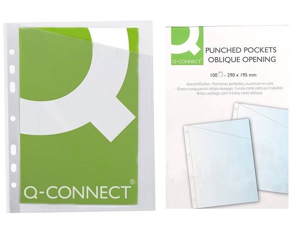 Q-CONNECT P.100 FUNDAS CORTE OBLICUO KF06041