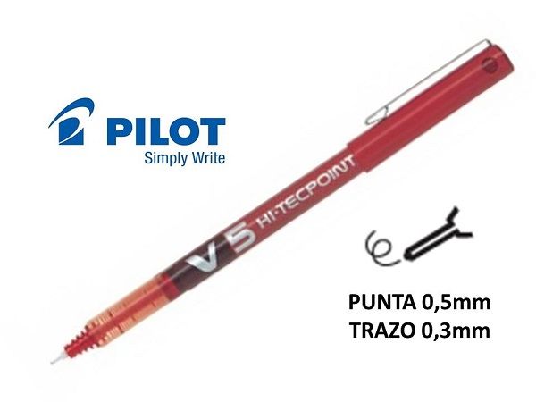 PILOT V5 HI-TECPOINT TINTA LIQUIDA ROJO  BX-V5-G