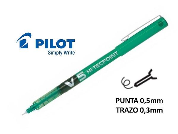 PILOT V5 HI-TECPOINT TINTA LIQUIDA VERDE BX-V5-G