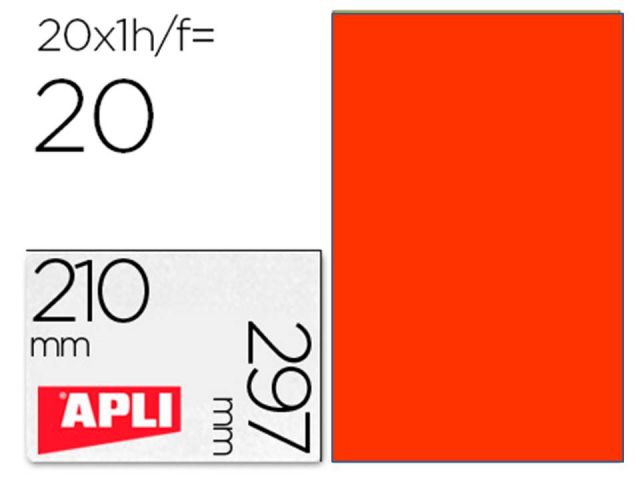 APLI B.20 H. ETIQ. A4 210X297 ROJO 2880