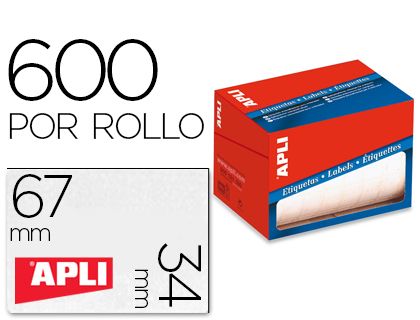 APLI ROLLO ETIQUETAS BLANCO 34x67 1695