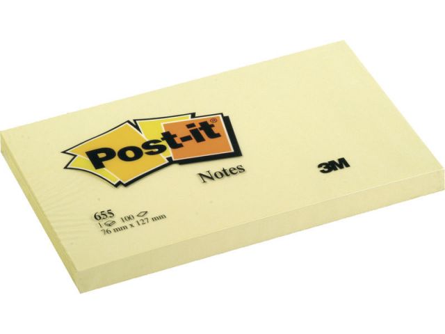 POST-IT P.12 BLOC NOTAS AMARILLAS 76X127 655