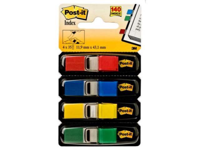 POST-IT INDEX DISPENSADOR 4 x 35ud. 12X43,1 683-49