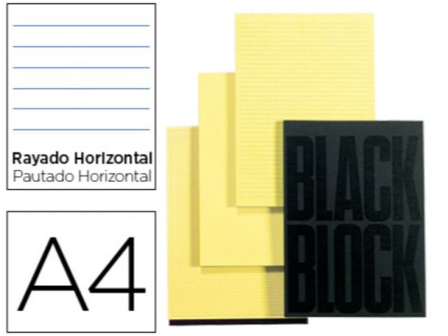 EXA BLOCK PAPEL AMARILLO A4 HORIZONTAL 5702E