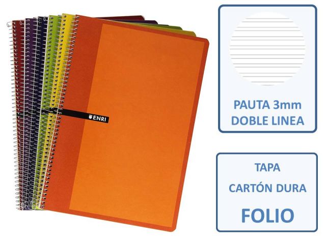 (PAQ.5) ENRI CUADERNO Fº 80H.TAPA DURA PAUTA 3mm