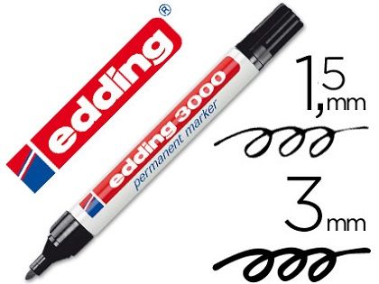 EDDING 3000-01 MARC PERMANENTE PTA RED. NEGRO 