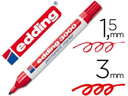 EDDING 3000-02 MARC PERMANENTE PTA RED. ROJO 