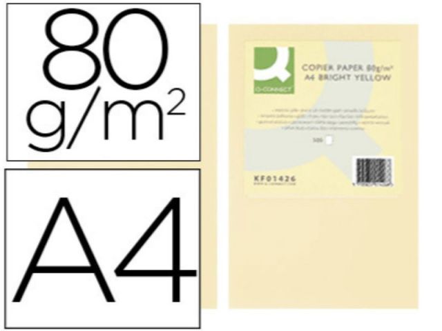 PAPEL COLOR Q-C A4 80GR CREMA PAQ.500 H.