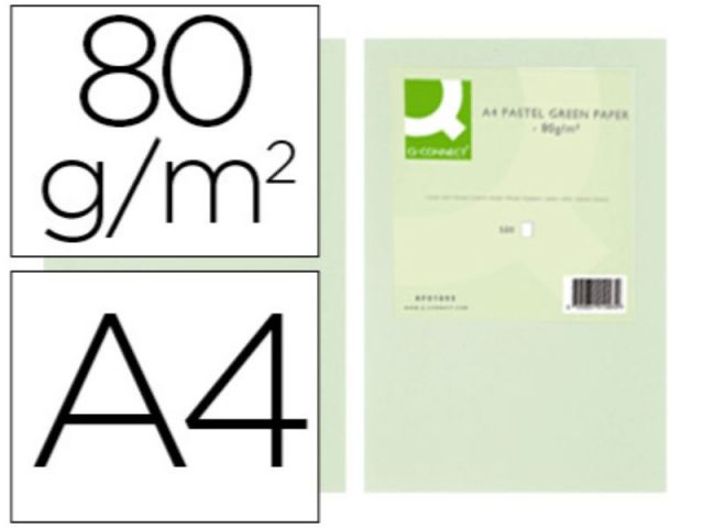 PAPEL COLOR Q-C A4 80GR VERDE PAQ.500 H.