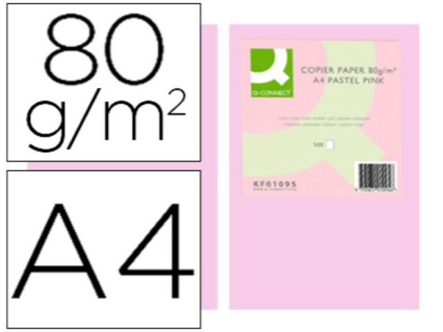 PAPEL COLOR Q-C A4 80GR ROSA PAQ.500 H.