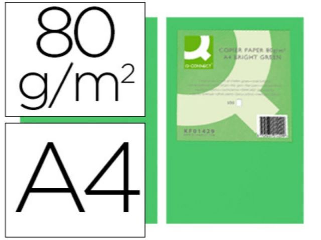 PAPEL COLOR Q-C A4 80GR VERDE INTENSO PAQ.500 H.