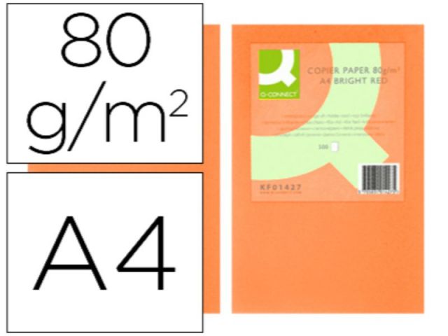 PAPEL COLOR Q-C A4 80GR NARANJA INTENSO PAQ.500 H.