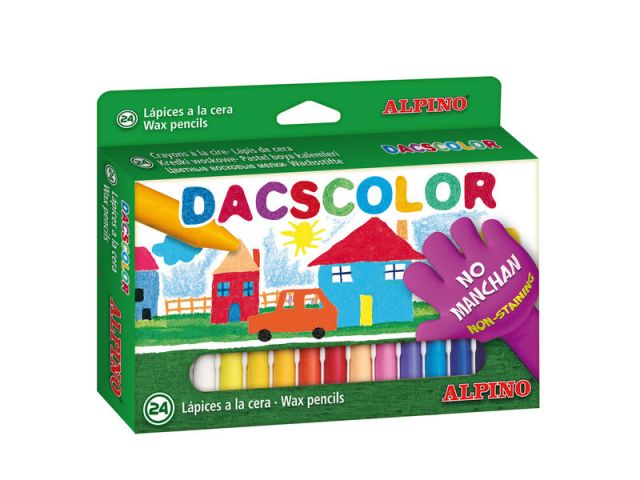 DACS COLOR ESTUCHE 24 CERAS SEMIBLANDAS DC050295