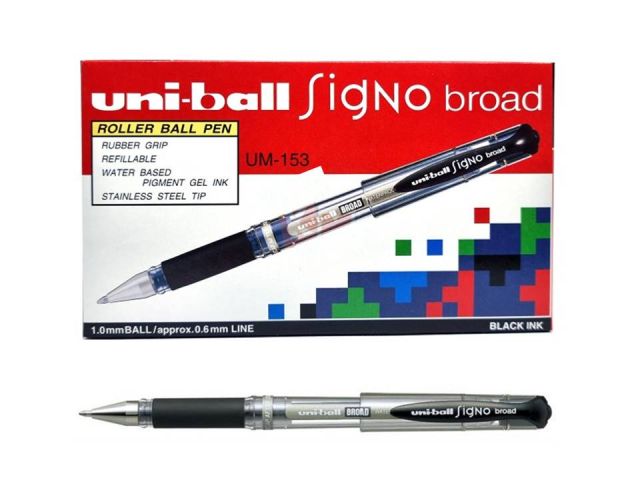 (CJ.12) UNI-BALL ROLLER GEL SIGNO BROAD 153 NEGRO