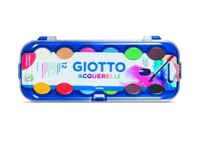 GIOTTO EST. 12 ACUARELAS 30MM DIAM + PINCEL 351200