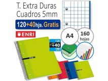 ENRI CUADERNO ESPIRAL MICROP. A4 CUADRO 5X5 160H