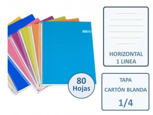 CUADERNO 4º 80H.TAPA CARTÓN BLANDA HORIZONTAL