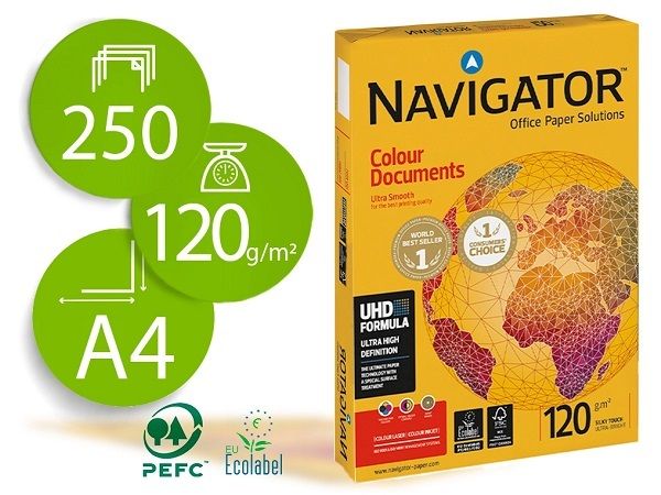 NAVIGATOR P.250H PAPEL A4 120G COLOUR DOC  NAV-120