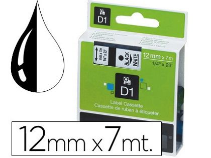 CINTA DYMO D1 12MMX7M NEGRO/BLANCO S0720530 45013