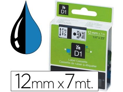 CINTA DYMO D1 12MMX7M NEGRO/AZUL 45016