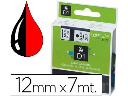 CINTA DYMO D1 12MMX7M NEGRO/ROJO S0720570 45017