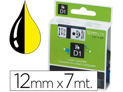 CINTA DYMO D1 12MMX7M NEGRO/AMARILLO 45018