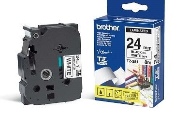 BROTHER CINTA ROTULADORA 24MMX8M NEGRO/BL TZE-251