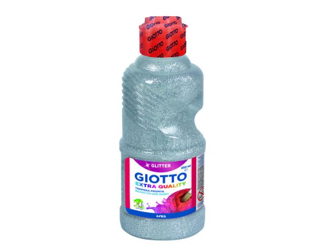 GIOTTO BOTE TEMPERA 250ML PLATA GLITTER  531202