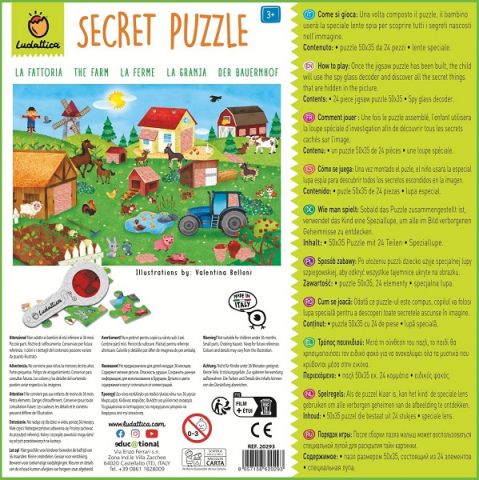 PUZZLE SECRETO 24 PIEZAS LA GRANJA LU20293 (LUDATTICA) 