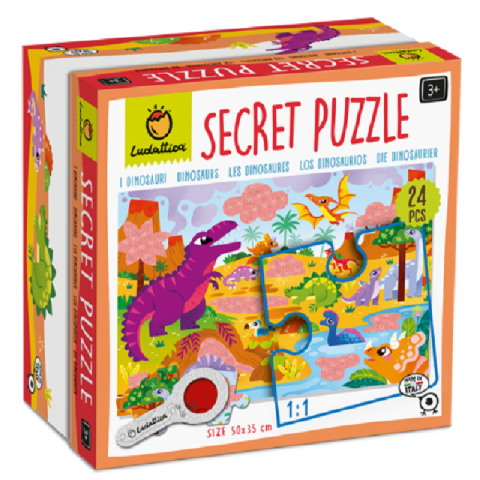 PUZZLE SECRETO 24 PIEZAS LOS DINOSAURIOS LU21863 (LUDATTICA)