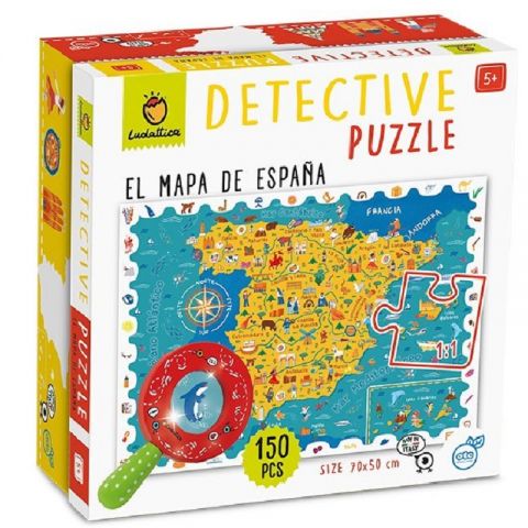 PUZZLE DETECTIVE 150 PIEZAS MAPA DE ESPAÑA LU22181 (LUDATTICA)