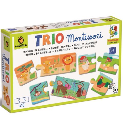 JUEGO TRIO MONTESSORI FAMILIAS DE ANIMALES 23850 (LUDATTICA)