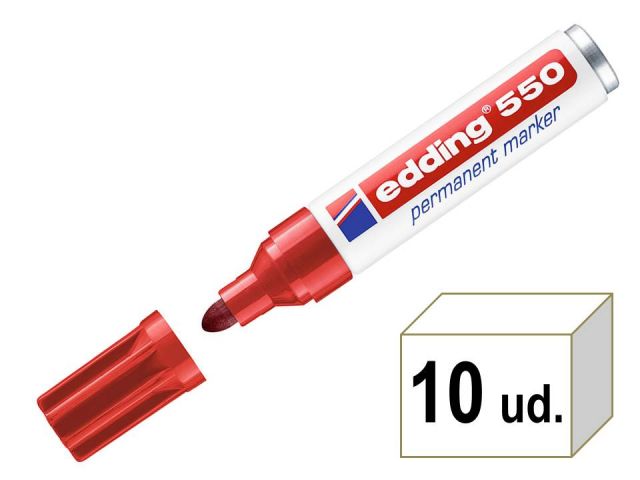 (CJ.10) EDDING 550-02 MARCADOR PTA RED 3-4MM ROJO