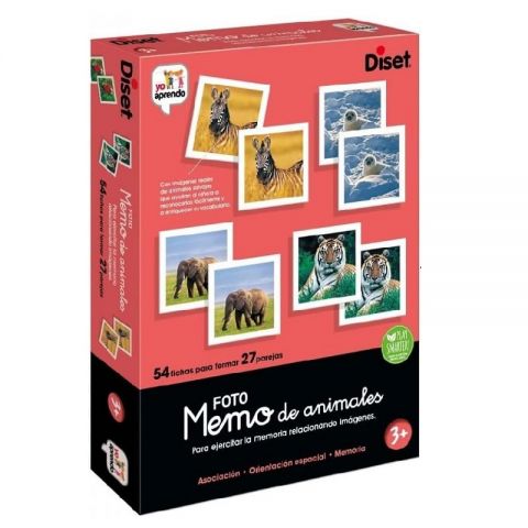 JUEGO YO APRENDO MEMO PHOTO ANIMALS 68941 (DISET)