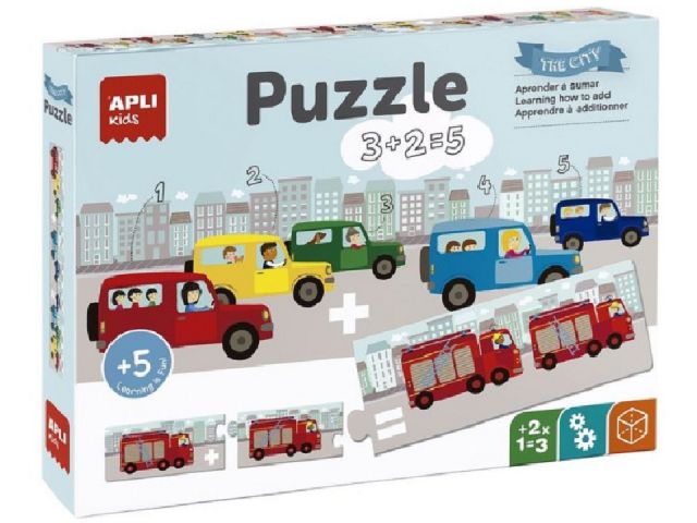 PUZLE SUMAS TRANSPORTES 30 PIEZAS 17196 (APLI KIDS) 