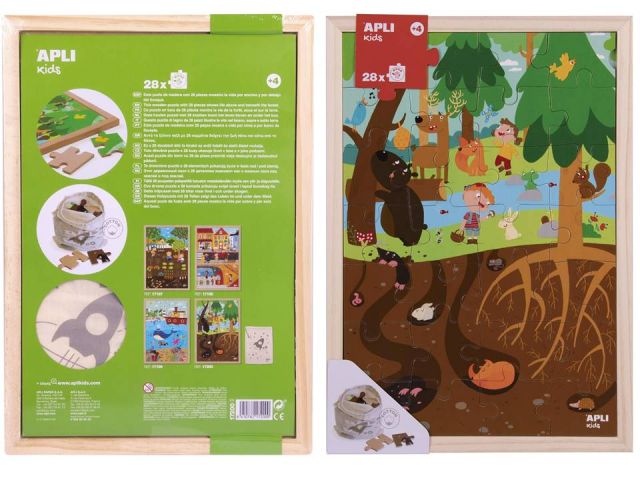 PUZZLE MADERA 28 PIEZAS EL BOSQUE 17200  (APLI KIDS)