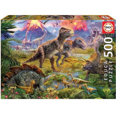 PUZZLE 500 PIEZAS ENCUENTRO DINOSAURIOS 15969 (EDUCA)