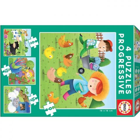 PUZZLE PROGRESIVOS ANIMALES DE LA GRANJA 17145 (EDUCA)