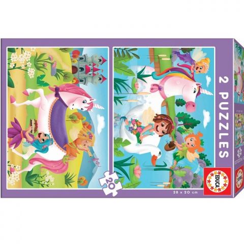 2 PUZZLES 20 PIEZAS UNICORNIOS Y HADAS 18064 (EDUCA)