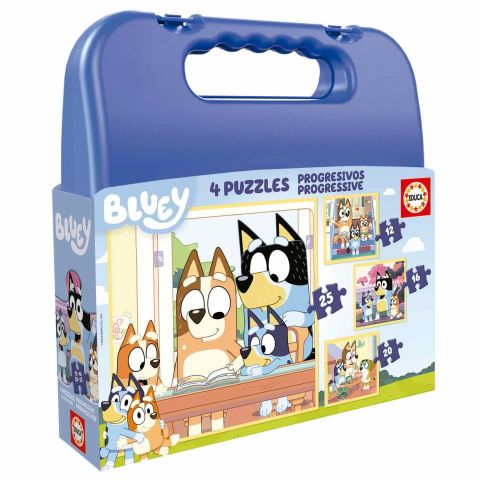 MALETA DE 4 PUZZLES PROGRESIVOS BLUEY 19830 (EDUCA)