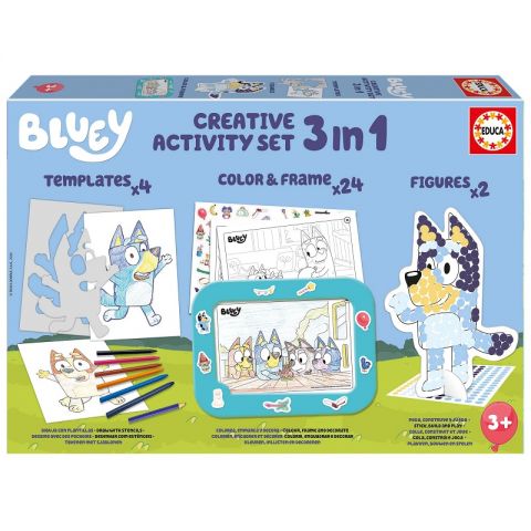 JUEGO SET 3 IN 1 BLUEY «CREATIVE ACTIVITY SET» 19887 (EDUCA)