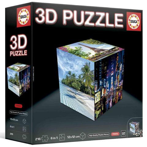PUZZLE 3D CUBO VIAJES 20124 (EDUCA)
