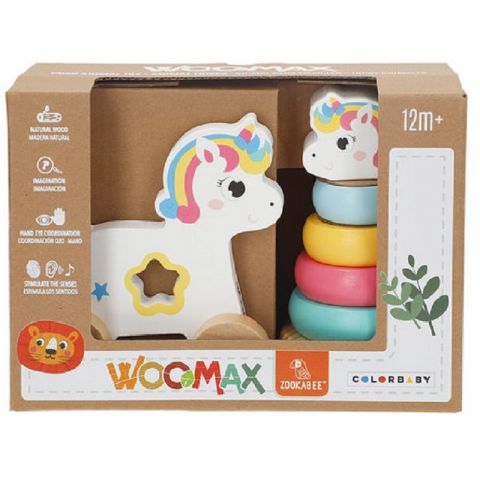 JUEGO SET ARRASTRE MADERA + TORRE APILABLE SURTIDO 33068 (WOOMAX)