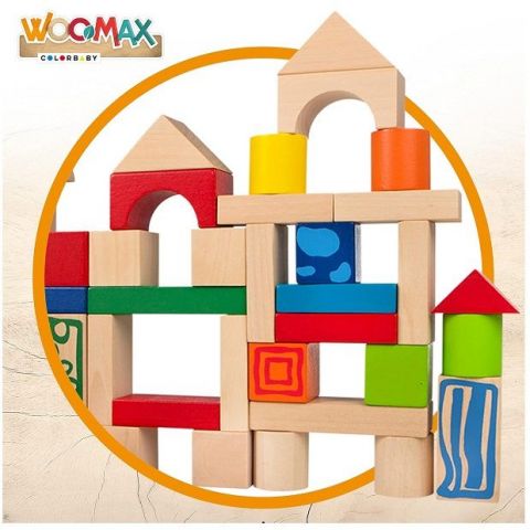 JUEGO CUBO DE 50 BLOQUES DE MADERA 40994 (WOOMAX)
