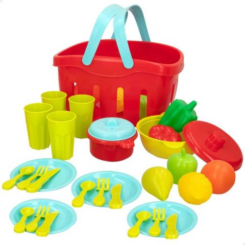 JUEGO CESTA CON ALIMENTOS Y MENAJE 45717 (COLORBABY)