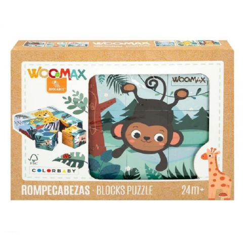 JUEGO ROMPECABEZAS DE ANIMALES 10X10 CM (WOOMAX)