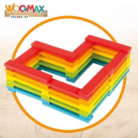 JUEGO 100 BLOQUES DE MADERA COLORES 49326 (WOOMAX)