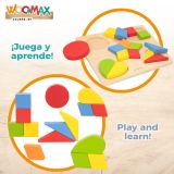 JUEGO PUZZLE MADERA FORMAS GEOMÉTRICAS 49358 (WOOMAX)