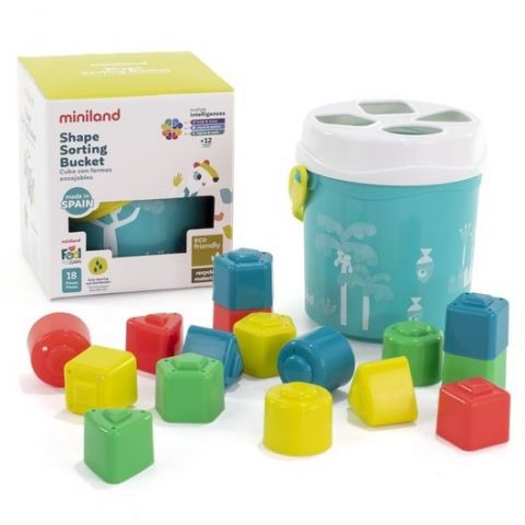 JUEGO CUBO & FORMAS ENCAJABLE TURQUESA 97341 (MINILAND)